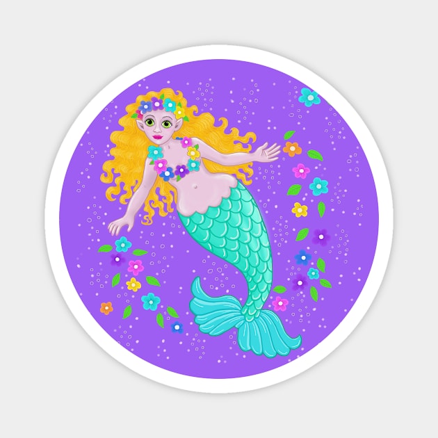 The flower mermaid Magnet by SoozieWray